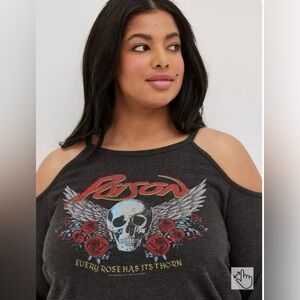 TORRID SIZE 5 Cold Shoulder Poison Sweatshirt NWOT